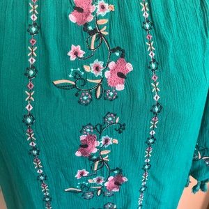 Xhilaration Dresses - Boho turquoise tunic off the shoulder floral Xhilaration Dresses - Boho turquoise tunic off the shoulder floral